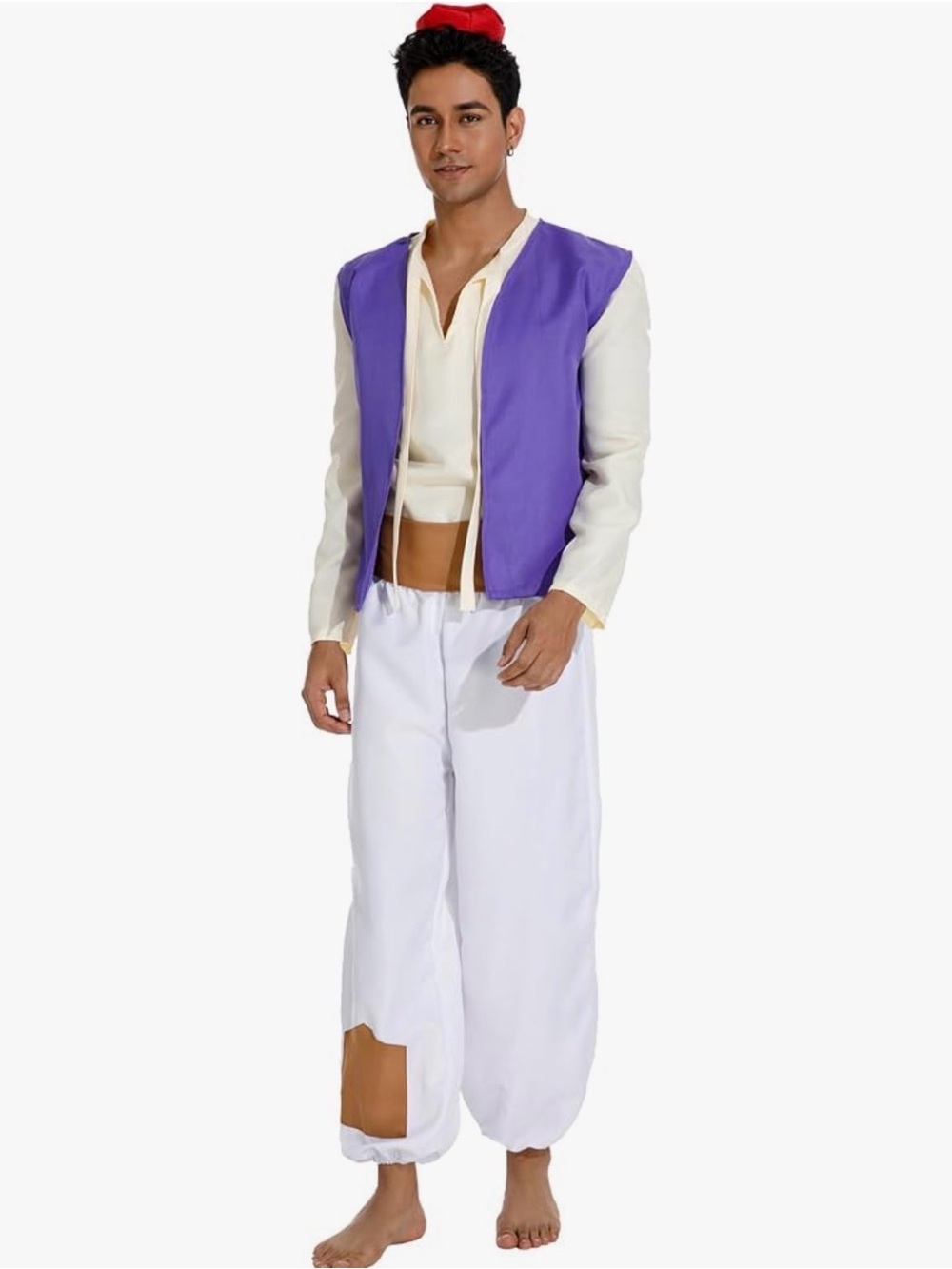Purple Vest & White Wide-Leg Pants Set - Men's Costume